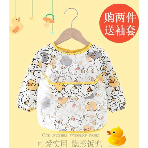 Coverall waterproof long sleeve reverse dressing baby eating clothes apron cotton childrens coverall plastico bavaglini bibs