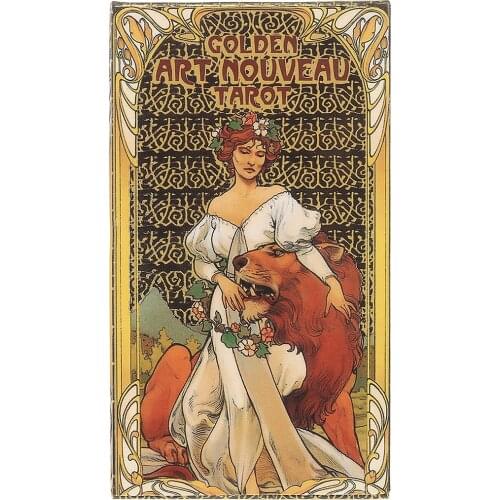 Hot selling Golden Art Nouveau tarot Oracle Cards Board Deck Games Palying Cards For Party Game
