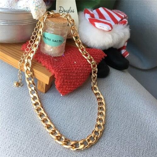 Chunky Gold Rosegold Rhodium Color Option Chain Choker Necklace For Women Girl Hipop Jewelry