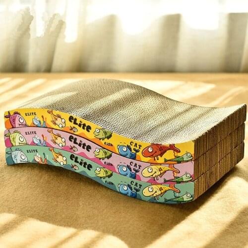 MySudui Pet Cat Scratch Board Pad Shape With Catnip Cat Toys Interactive Cat Scratcher Mat Board Scratching Guard Catnip Toy