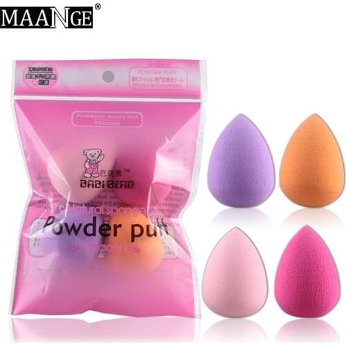 MAANGE 2/4Pcs Drop Mini Makeup Sponge Puff Foundation Base Cream Powder Blending Gourd Shape Face Nose Cosmetic Make Up Tool Set