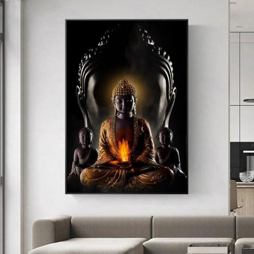 God Buddha Wall Art Canvas Prints Modern Buddha Canvas Art Paintings On The Wall Canvas Pictures Buddhism Posters Wall Decor