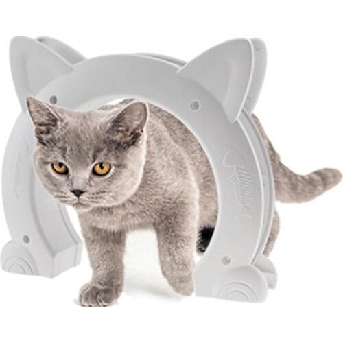 New Pet Door Ear Shape Cat Two-way In and Out Controllable Pet Door Suitable for Small and Medium-sized Cat Door Pet Products