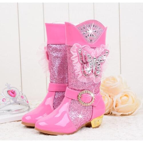 2020 NEW Princess Girls High Boots Winter Childrens Boots Warm Soft Cute Brand Fashion Over The Knee Boots For Kids Snow Shoes