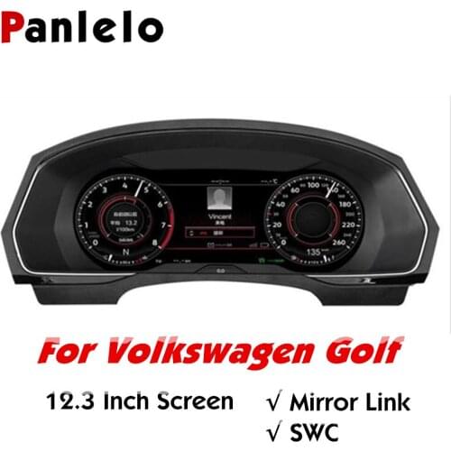 Panlelo Instrument Panel 12.3" Navigator with Intelligent Full Liquid Crystal Instrument for Volkswagen Golf 2019 Wifi Airplay