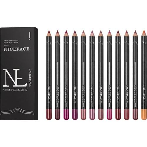 12 Colors Professional Matte Lip Liner Pencil Set Waterproof Eye Liner Lip Sticks Eyebrow Liner Long Lasting Lipliner Pen Makeup