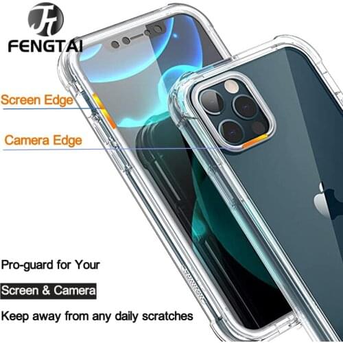 Shockproof Silicone Clear Phone Case For iPhone 12 11 Pro Max XR X XsMax 6 7 8 Plus SE 2020 Lens Protection Soft Case Back Cover