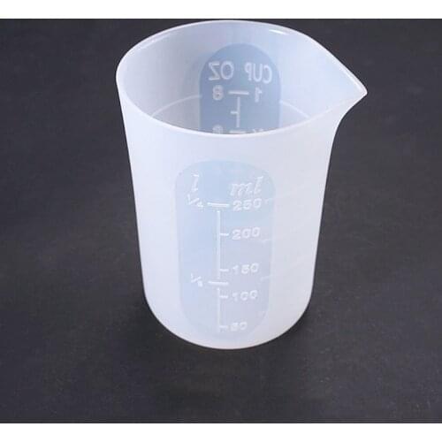 Crystal Epoxy Mold DIY Handmade Tool with Scale 250mI Free Cleaning Silicone Measuring Cup
