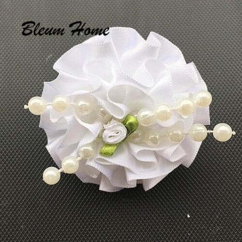 2pcs/lot Female student opening school gift New Headwear Imitation pearl bud white petals DIY Bow Hair Scrunchies Ribbon Ties