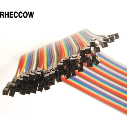 RHECCOW 40pcs DuPont Wire Cable Line female to female Connector 20cm 7.87" for lab test breadboard