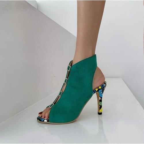 Sexy Super High Heel Women Summer Thin Heels Sandals Female Hollow Out Buckle High Heel Sandals Open Toe Ladies Shoes Size 34-43