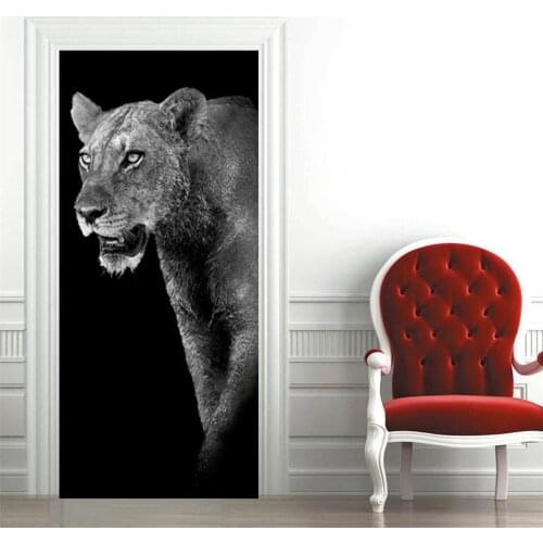 Black Animal Vinyl Adhesive Wallpaper Door Sticker Poster For Living Room Corridor Bedroom Decoration Wall Decal Home Decoration
