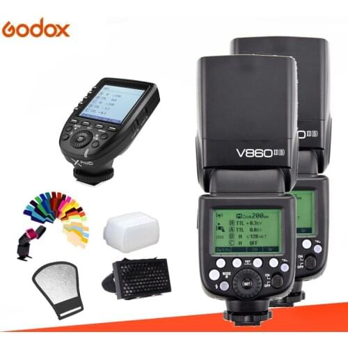 Godox Flash V860II*2 Li-Battery E-TTL HSS 1/8000s Camera Flash Speedlite + Xpro Trigger + Gift kit for Canon Nikon Sony Olympus