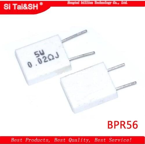 10pcs BPR56 5W 0.001 0.1 0.15 0.22 0.25 0.33 0.5 ohm Non-inductive Ceramic Cement Resistor 0.1R 0.15R 0.22R 0.25R 0.33R 0.5R