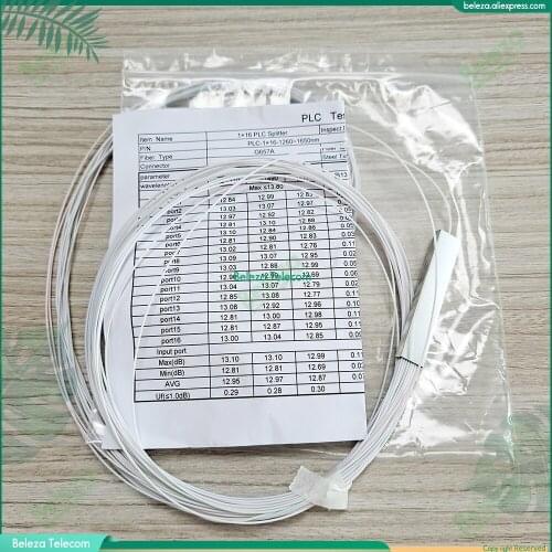 10pcs lot 1x2 1x4 1x8 1x16 fiber optic PLC splitter bare fiber without connector cable 0.9mm Blockless 2,4 Ports PLC Splitter