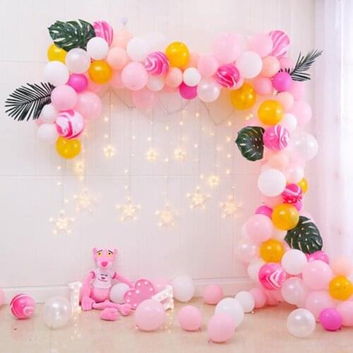 108pcs Pink White Latex Balloon Arch Kit Baby Shower Wedding Decoration Ball Birthday Party Garland Backdrop Decor Globos Supply
