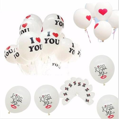 12 Inch 10pcs/lot Durable I LOVE YOU Heart Pearl Latex Balloons Pink White Globos For Wedding Valentines Decorations Supplies