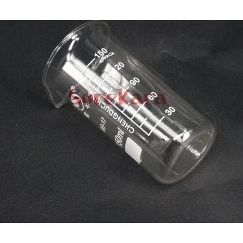 150ml Tall Form Beaker Chemistry Laboratory Borosilicate Glass Transparent Beaker Thickened with spout
