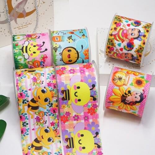 3 Inch 75 mm Cartoon Printed Grosgrain Ribbons For Hair Bows Craft Suppliers 54266