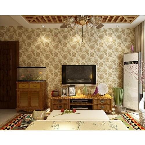 Beibehang American village retro pure paper wallpaper personality big flower tapety 3d wallpaper bedroom living room background