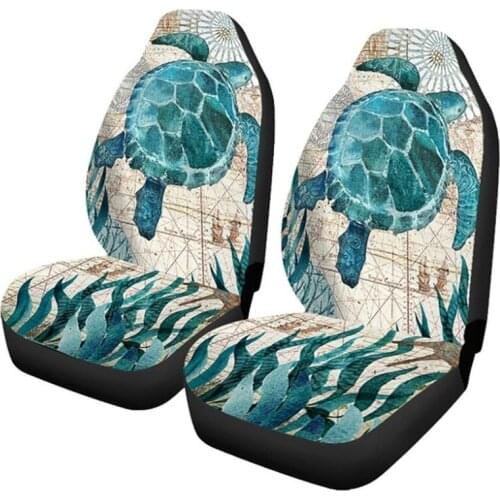 AUTO KEGAN 1/2 Pcs Animal Tortoise Print Universal Fit Car Seat Covers for SUV Sedan Van for Suzuki Samurai Peugeot 206 207 2008