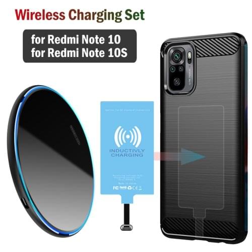 Qi Wireless Charging for Xiaomi Redmi Note 10 5G 4G Phone Wireless Charger Mount USB Receiver Type-C Charging Adapter Case