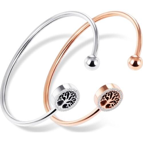 316L Stainless steel bracelet crystal Christmas tree Buckle bangles for women party gifts