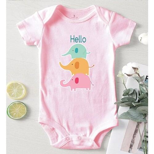 One Piece Jumpsuit Hello Animal Printed Romper for Babies Newborn Girl Outfit Baby Onesie Kid New Born Baby Clothes