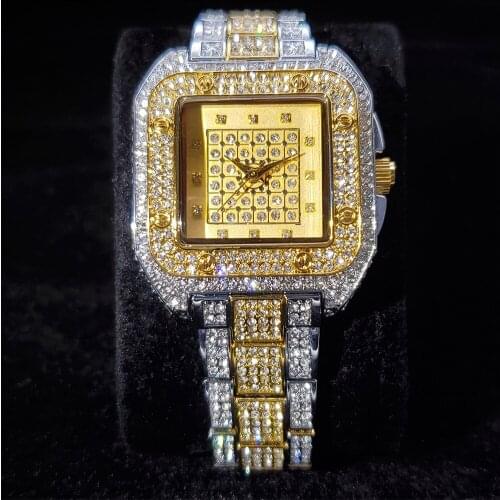 MiISSFOX Unique Dial Diamond Unisex Watch Water Resistant Hiphop Fahison Quartz Watches Man Stainless Steel Womans Wristwatch