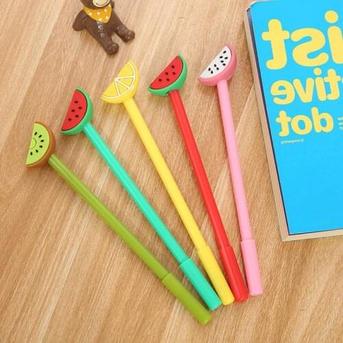 40 Pcs Creative Cartoon Simulation Fruit Neutral Pen Student Stationery Office Supplies Sign Pen Wholesale
