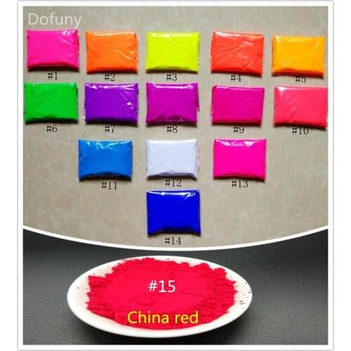 Dofuny 150g Mixed 15 colors, 10g per color, Fluorescent Powder Pigment for DIY Paint Soap Neon powder Nail Glitter Powder