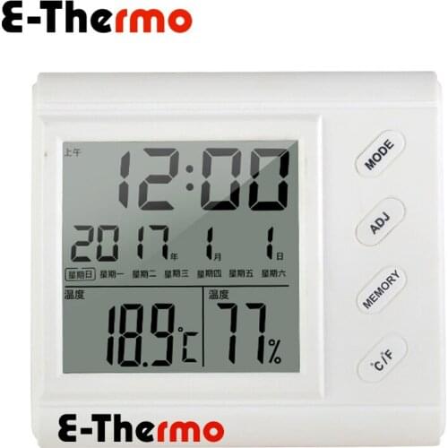 E-Thermo Ultra thin and simple LCD Digital temperature humidity sensor/ Hygrothermograph