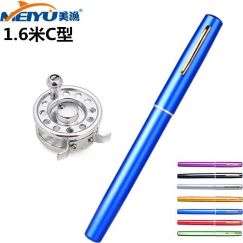 EMMROD Mini Portable Pen Fishing Rod Fly Fishing Round Ice Fishing Rafts Angeles Boat Fishing Rod Bridge 1.6 Meters Type C