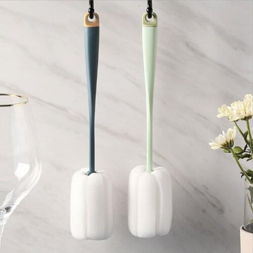 F489 Hanging Long Handle Cup Brush Household Glass Bottle Cleaning Brush Creative Multi-purpose Vacuum Cup Brush Sponge