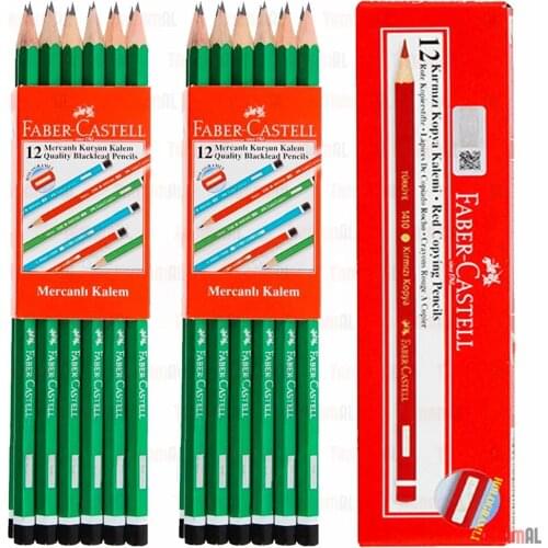 FABER CASTELL 2 Dozen PENCIL + 1 Dz RED COPY MARKER 439608000