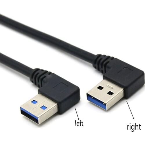 USB3.0 USB 3.0 Type A Male 90 Degree Left Angled to Right Angled Extension Cable Straight Connection 50cm 0.5m 20cm 0.2m