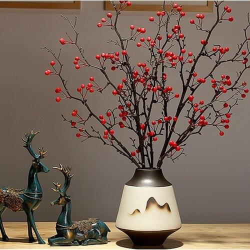 Ceramic Vase Dried Flower Decoration Living Room Dining Table TV Cabinet Creative Flower New Chinese Decoration