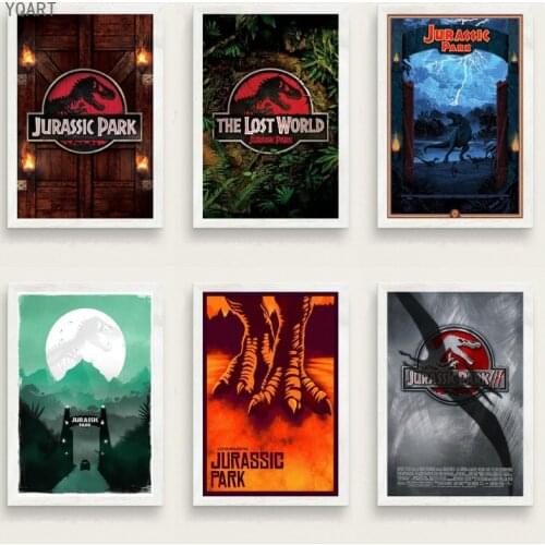 Jurassic Park Classic Movie Series Canvas Posters Wall Art Painting Pictures for Modern Home Bar Wall Decoration (No Frame)