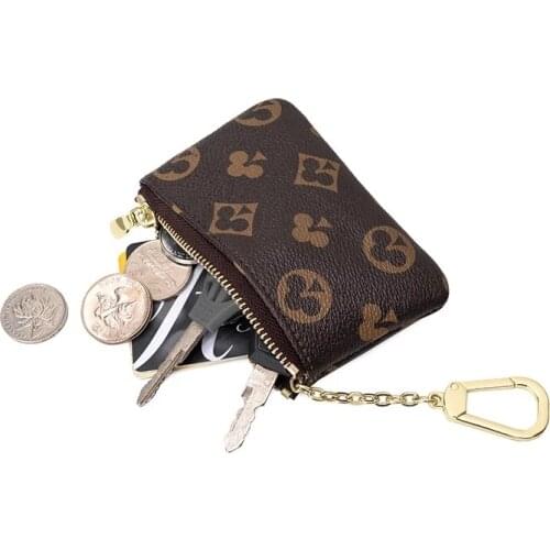 Mini Classical Wallet Purse Brand Designer Zipper Coin Purse Leather Key Bag Unisex Leather Bag KeyChian Purse and Wallet Coin