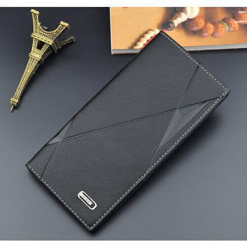 New Men Wallets Male PU Leather Purses Bifold Slim Card Holders High Quality Long Purse Portable Multi-card Position Money Bag