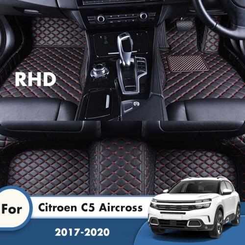 RHD Carpets For Citroen C5 Aircross 2020 2019 2018 2017 Car Floor Mats Artificial Leather Waterproof Auto Interior Accessories