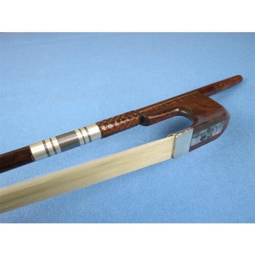 Strong Germany style baroque letterwood bass bow,top level white bow hair #9055