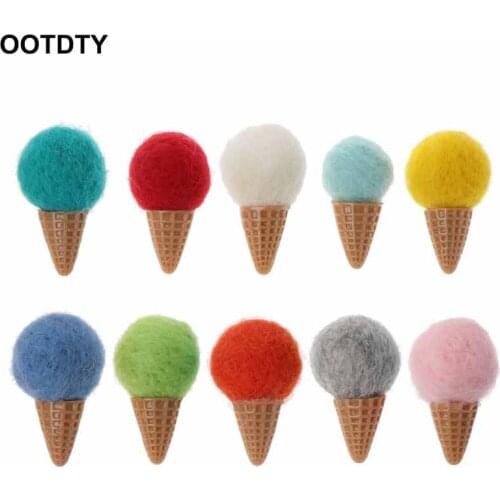 Handmade Mini Felt Ice Cream Props Tiny Baby Girls Boys Photo Shoot Newborn Photography Props Accessories
