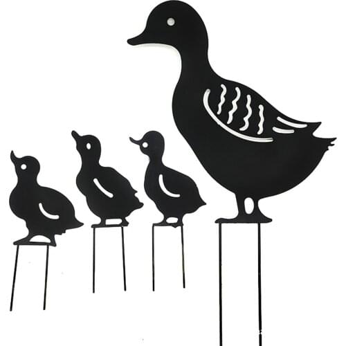 Steel Duck Decoration Set Branch Gnomes Decoration Cute Standing Silhouette For Home Garden Yard Outdoor Decor Garden