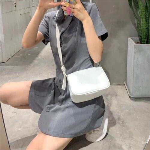 Solid Color Shoulder Bags Designer 2021 Simple Soft PU Leather Mini Crossbody Bags Casual White Womens Bag Wide Shoulder Strap