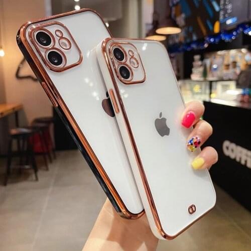 Soild Color Electroplating Fine Hole Phone Case For iPhone 11 12 Pro X XR XS Max 7 8 Plus SE 2020 Shockproof Soft Silicone Cover