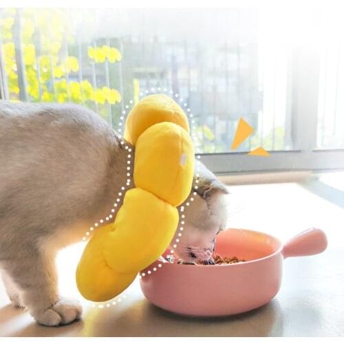 Cat Collar Adjustable Elizabethan Anti Strangling Bite Rainbow Collar For Small Dogs Puppy Pet Soft Headgear Accessories Cotton