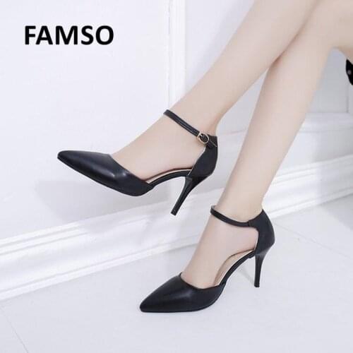 Sexy classic Thin Heel Women Pumps Pointed Toe High Heels Sandals Zipper Summer Shoes Lady Business Office Work Shoes Plus Size