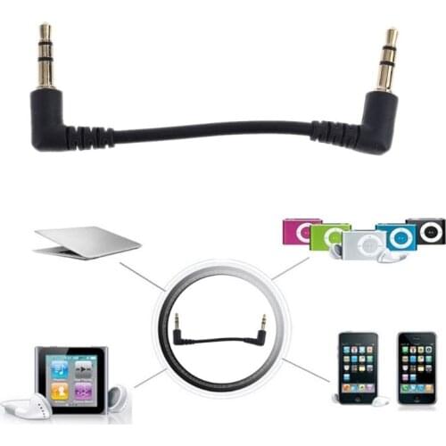 Durable PVC Metal Audio Cable Dual 90 Degree Right Angled 3.5mm Jack Male to Male Stereo AUX Cable for Car AUX Speaker
