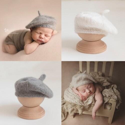 New Arrival Baby Photography Hat Soft Beanie With Infant Cute Knitted mohair Hats Fotografia Accessorio Studio Shoot Photo Props